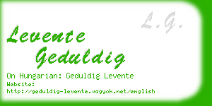 levente geduldig business card